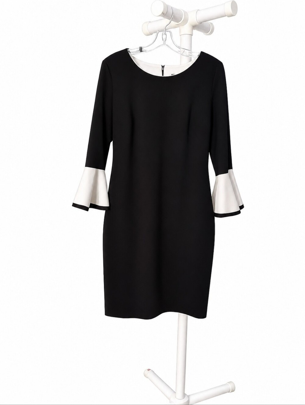 Tommy Hilfiger Black Dress with White Bell Cuffs